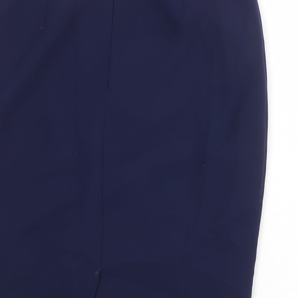 Linea Womens Blue Polyester Straight & Pencil Skirt Size 10 Zip