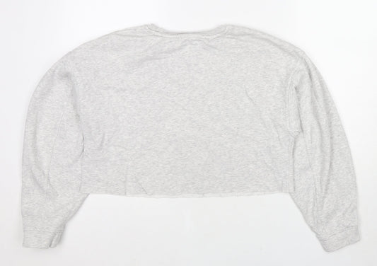 Zara Womens Grey Polyester Pullover Sweatshirt Size L Pullover