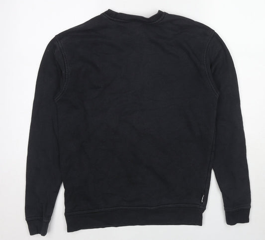 Reebok Mens Black Cotton Pullover Sweatshirt Size XS
