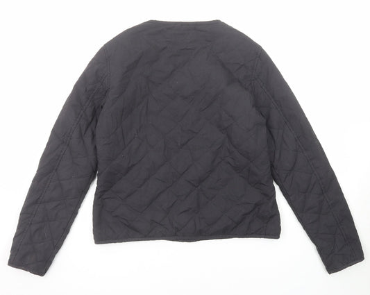 Jack Wills Womens Grey Quilted Jacket Size 12 Zip