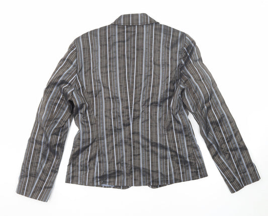 Taifun Womens Grey Striped Polyester Jacket Suit Jacket Size 14