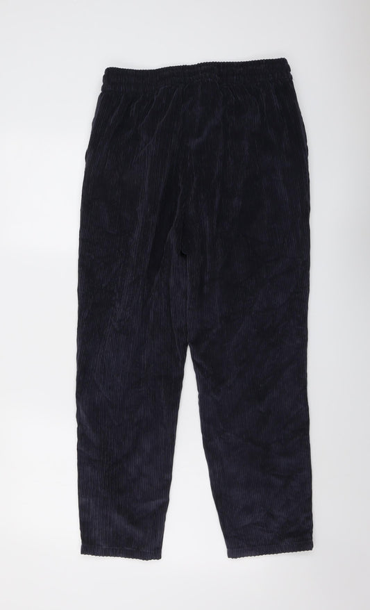 NEXT Womens Purple Polyester Trousers Size 10 L26 in Regular Drawstring