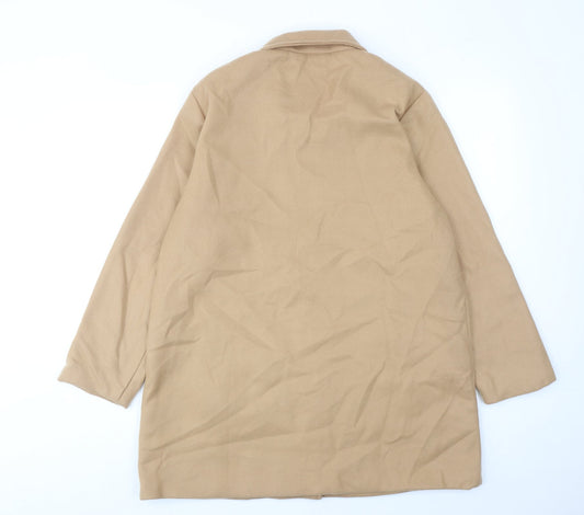 Neuville Womens Beige Overcoat Coat Size 14 Button