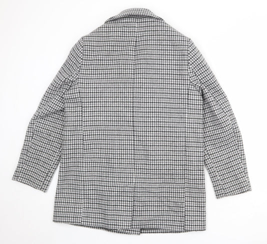 Marks and Spencer Womens Grey Geometric Jacket Blazer Size 14 Button