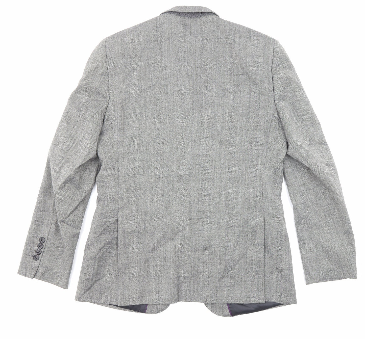Fellini Mens Grey Polyester Jacket Suit Jacket Size 40 Regular