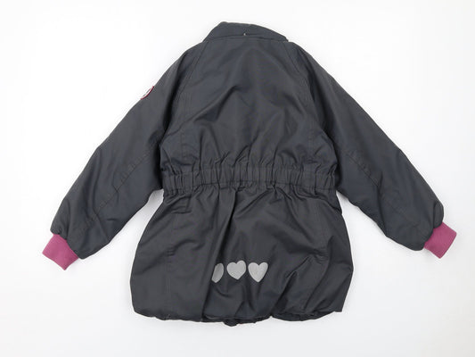 Racoon Girls Grey Jacket Size 8 Years Zip - Heart