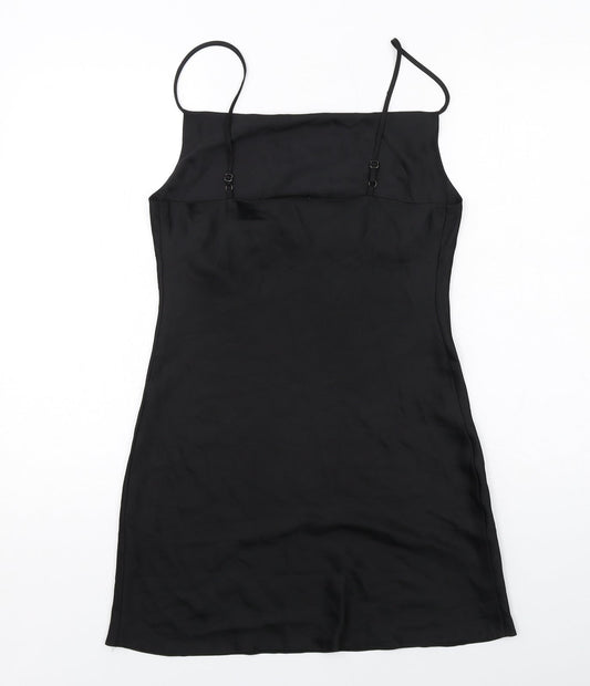 Miss Selfridge Womens Black Polyester Mini Size 8 Cowl Neck Pullover