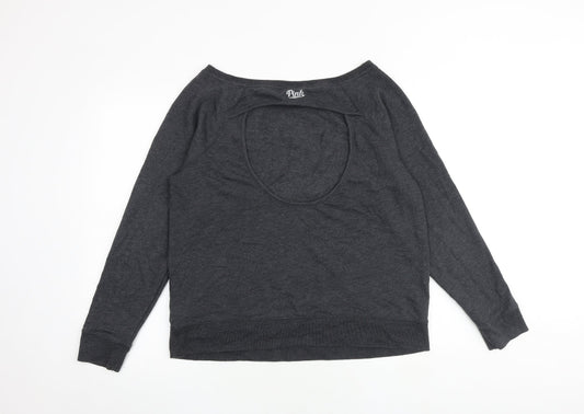 PINK Womens Grey Cotton Pullover Sweatshirt Size S Pullover - Seas the day