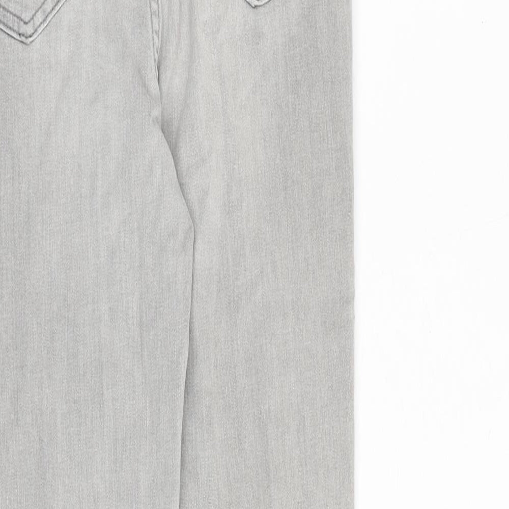 Marks and Spencer Womens Grey Cotton Skinny Jeans Size 6 Slim Zip