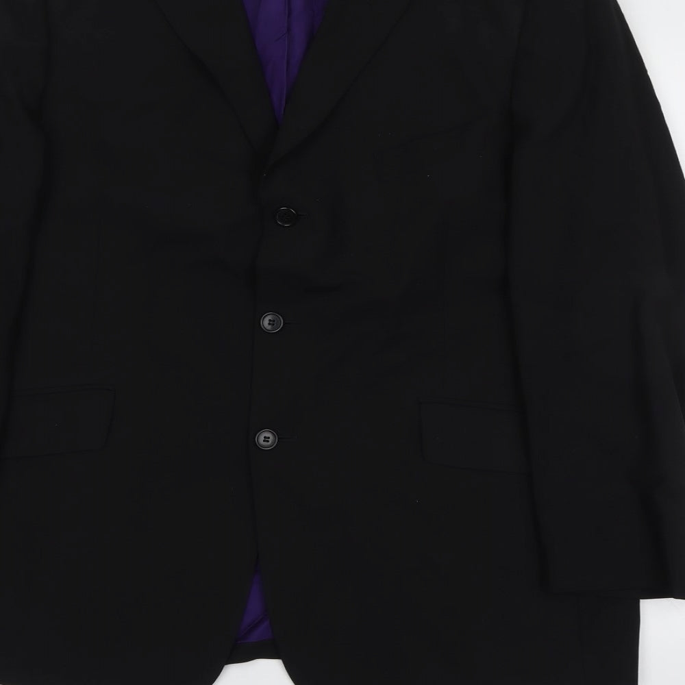Marks and Spencer Mens Black Patent Leather Jacket Suit Jacket Size 44 Regular