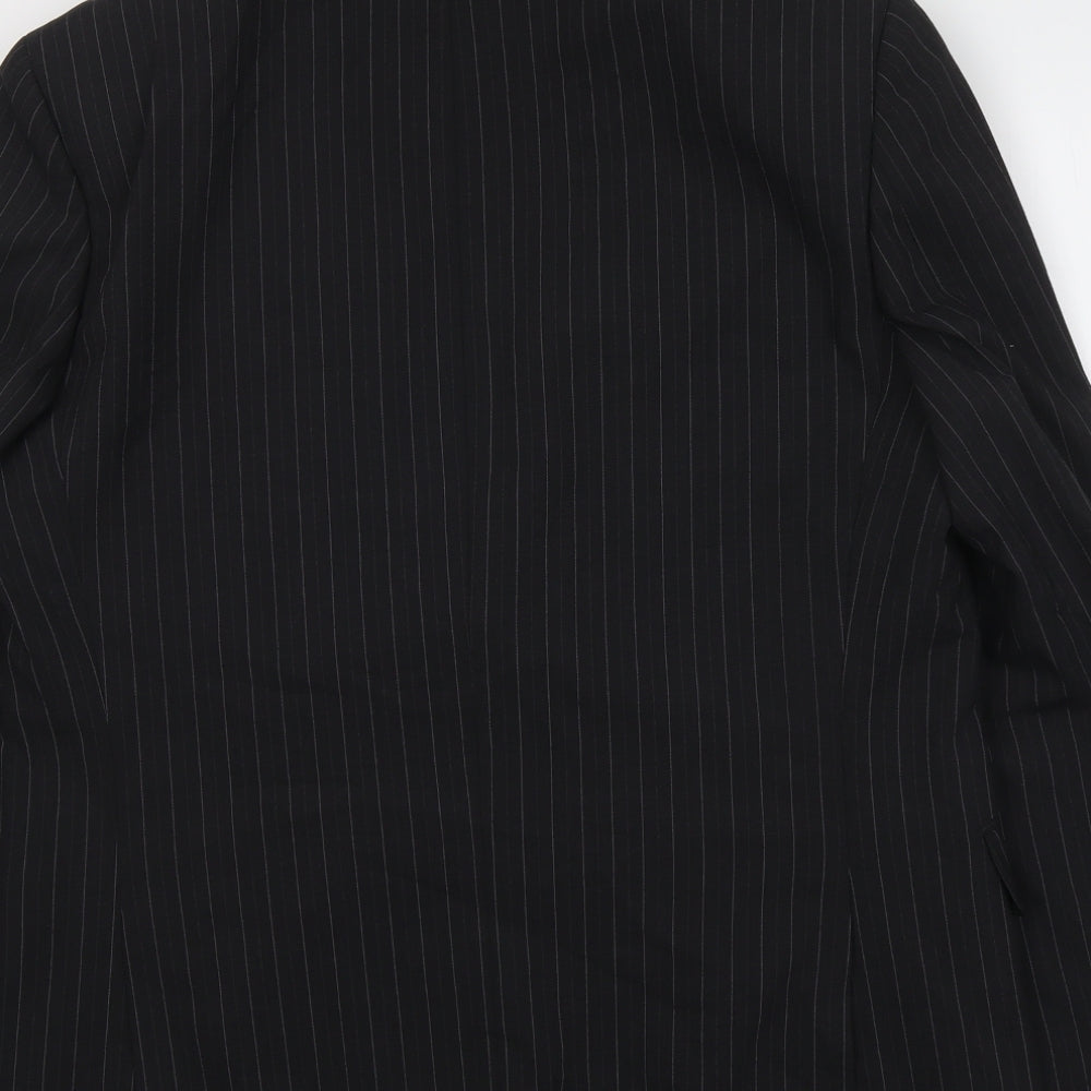 Marks and Spencer Mens Grey Striped Polyester Jacket Suit Jacket Size 42 Regular