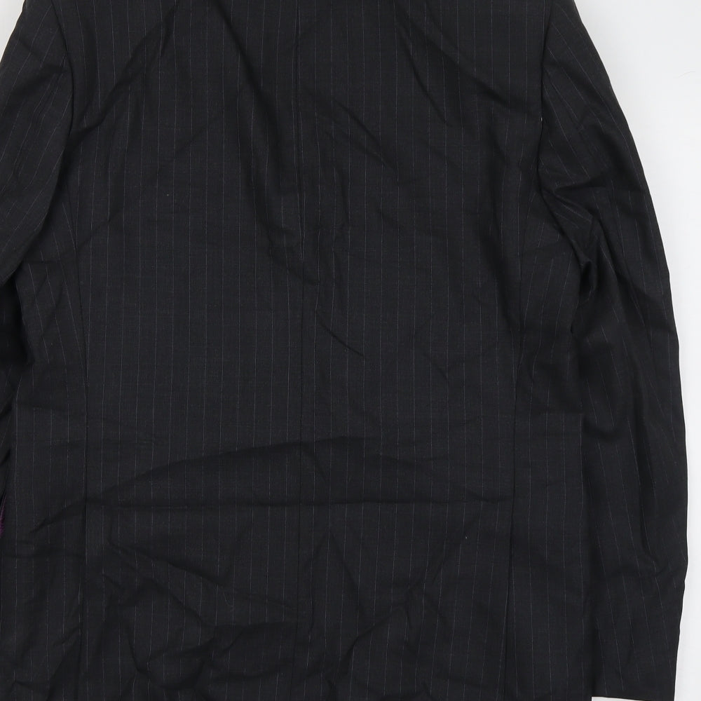 Racing Green Mens Grey Striped Wool Jacket Suit Jacket Size 42 Regular