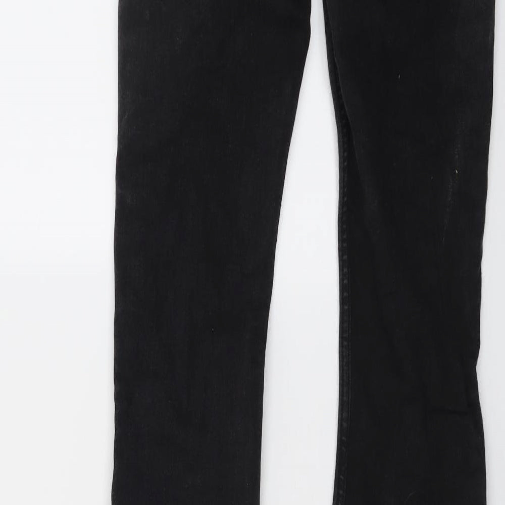 Weekday Womens Black Cotton Bootcut Jeans Size 23 in L33 in Regular Button