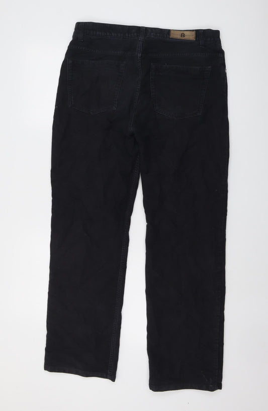 Blue Harbour Womens Blue Cotton Straight Jeans Size 34 in L31 in Regular Button