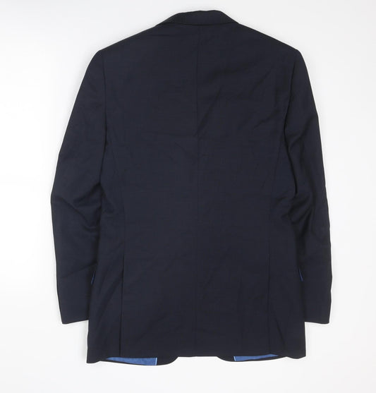 Marks and Spencer Mens Blue Wool Jacket Suit Jacket Size 38 Regular