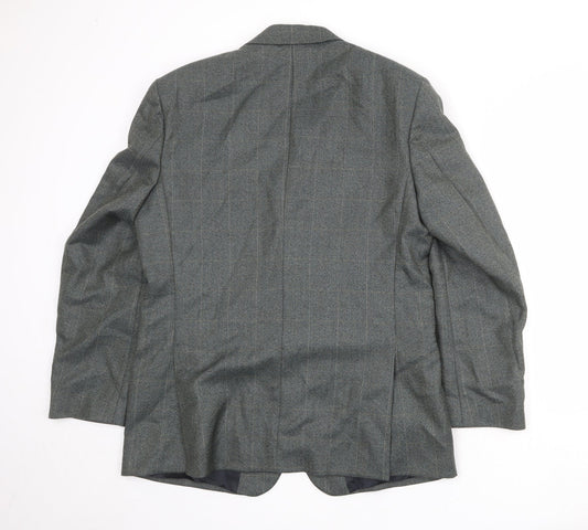 Periscope Mens Green Check Polyester Jacket Suit Jacket Size 44 Regular