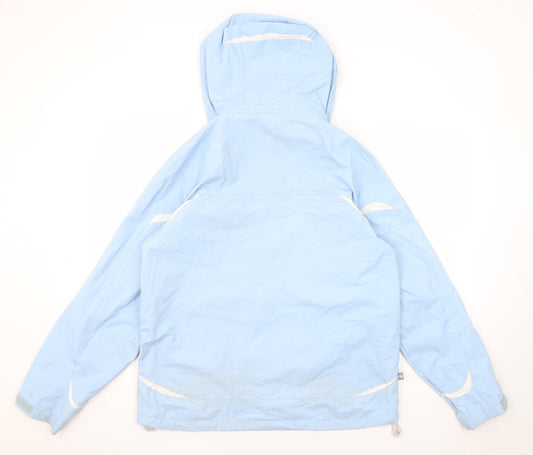 Mountain Life Womens Blue Geometric Windbreaker Jacket Size 12 Zip