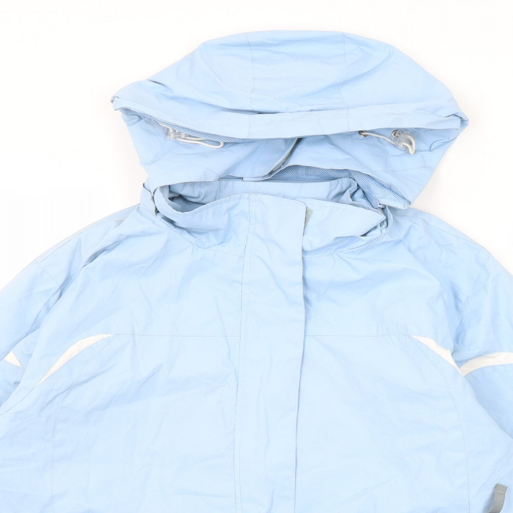 Mountain Life Womens Blue Geometric Windbreaker Jacket Size 12 Zip