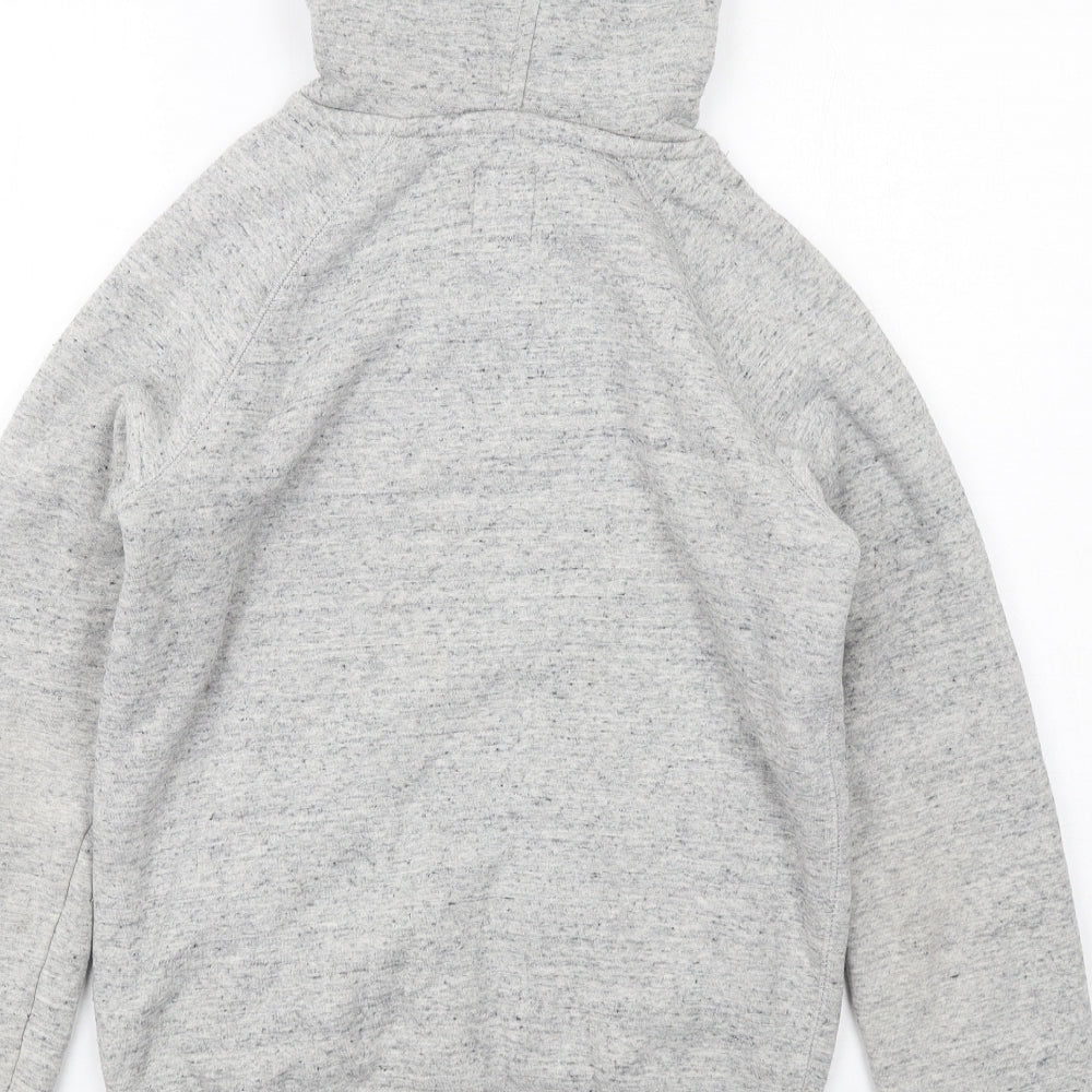 Jack Wills Womens Grey Cotton Full Zip Hoodie Size 6 Zip