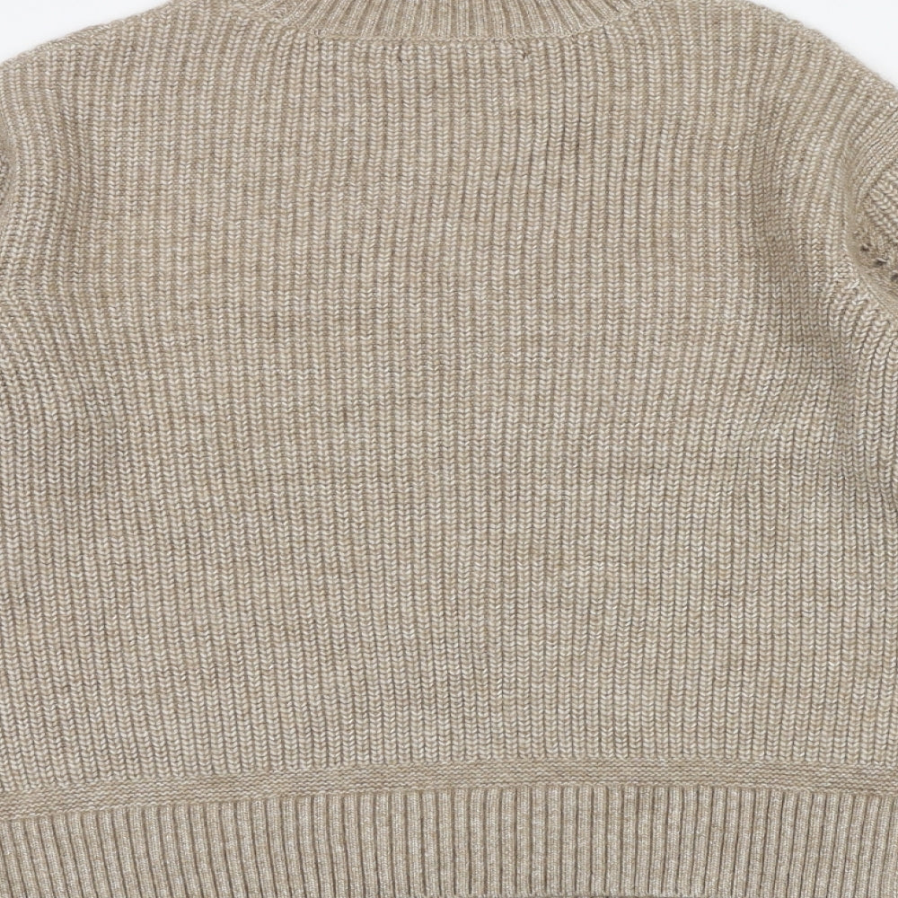 Marks and Spencer Womens Beige Round Neck Acrylic Pullover Jumper Size S