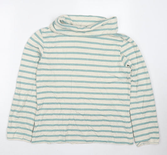 Crew Clothing Womens Ivory Striped Cotton Pullover Sweatshirt Size 12 Pullover