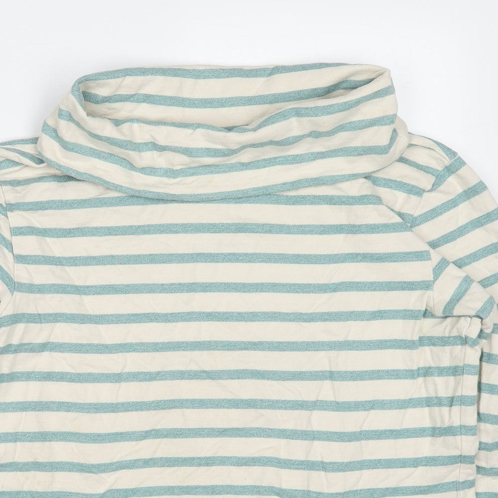 Crew Clothing Womens Ivory Striped Cotton Pullover Sweatshirt Size 12 Pullover
