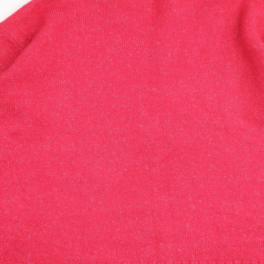 Marks and Spencer Womens Pink Round Neck Acrylic Pullover Jumper Size S