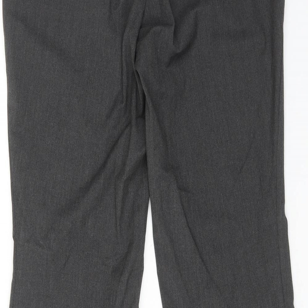 Marks and Spencer Womens Grey Polyester Dress Pants Trousers Size 10 Regular Hook & Eye - Zipped Pockets