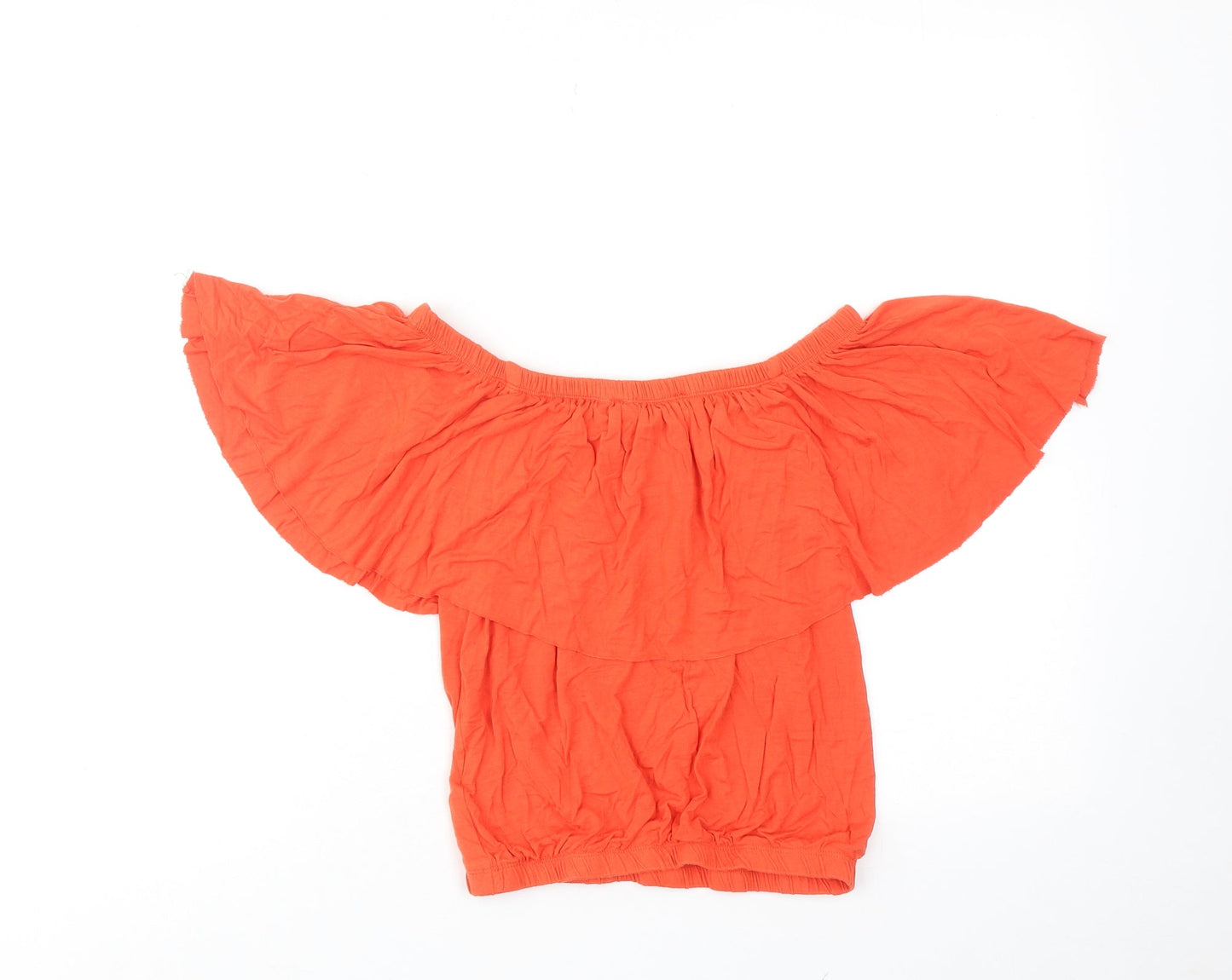 Jane Norman Womens Orange Viscose Basic Tank Size 12 Off the Shoulder