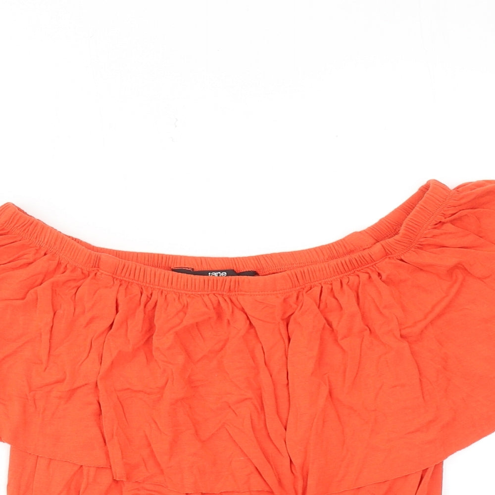Jane Norman Womens Orange Viscose Basic Tank Size 12 Off the Shoulder