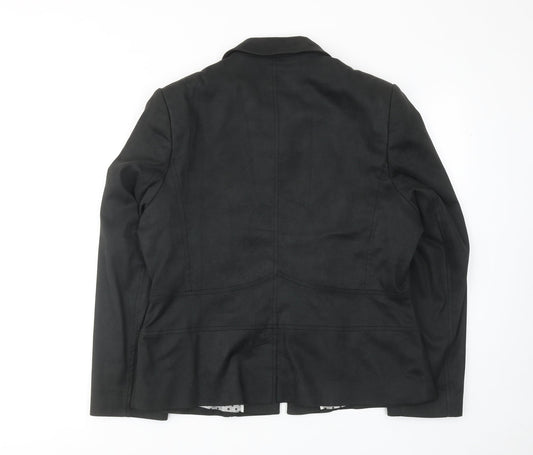CC Womens Black Jacket Blazer Size 16 Zip