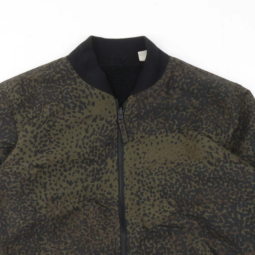 Levi's Mens Green Geometric Bomber Jacket Jacket Size S Zip