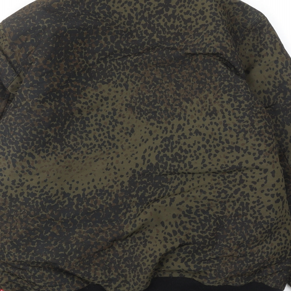 Levi's Mens Green Geometric Bomber Jacket Jacket Size S Zip