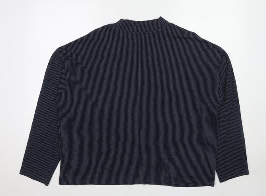 Marks and Spencer Womens Blue Striped Cotton Pullover Sweatshirt Size 20 Pullover