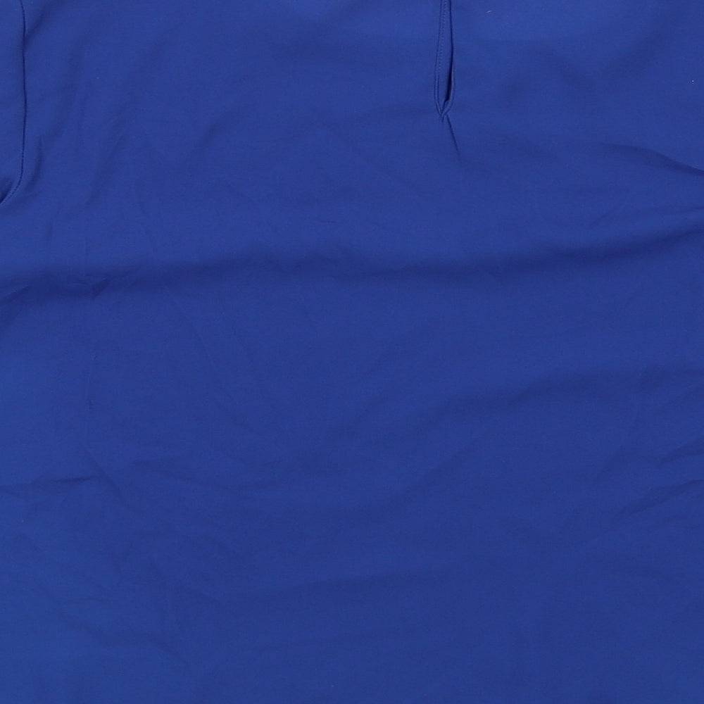 Pull&Bear Womens Blue Polyester Basic Blouse Size S Round Neck