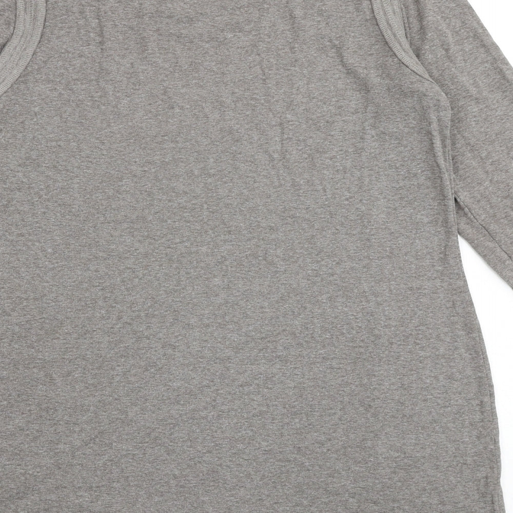 Marks and Spencer Womens Grey Polyester Basic Blouse Size 12 Round Neck