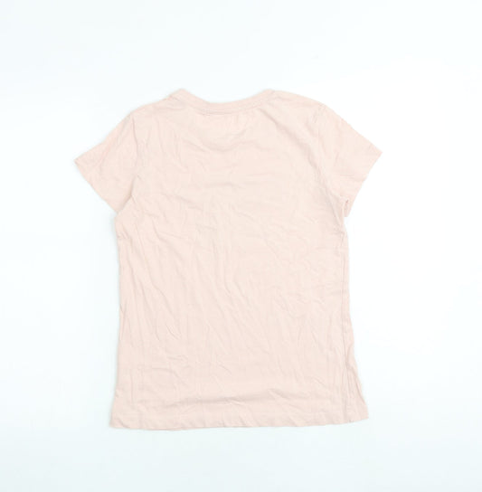 Giordano Girls Pink 100% Cotton Basic T-Shirt Size S Crew Neck Pullover - Summer Time