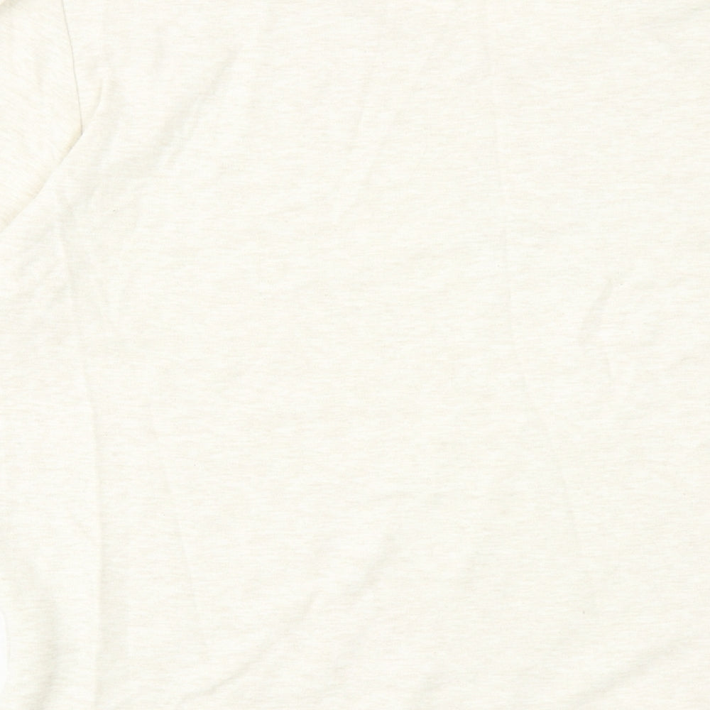 EWM Womens Beige Cotton Basic T-Shirt Size 18 Crew Neck - Floral Detail
