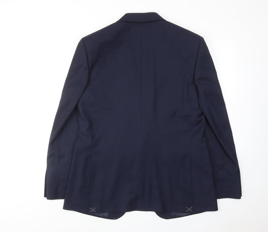 Marks and Spencer Mens Blue Polyester Jacket Suit Jacket Size 42 Regular
