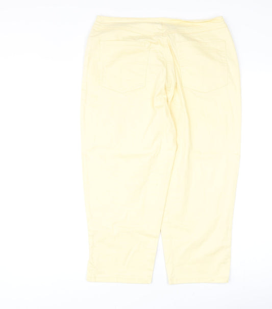JDY Womens Yellow Cotton Straight Jeans Size 14 Regular Zip