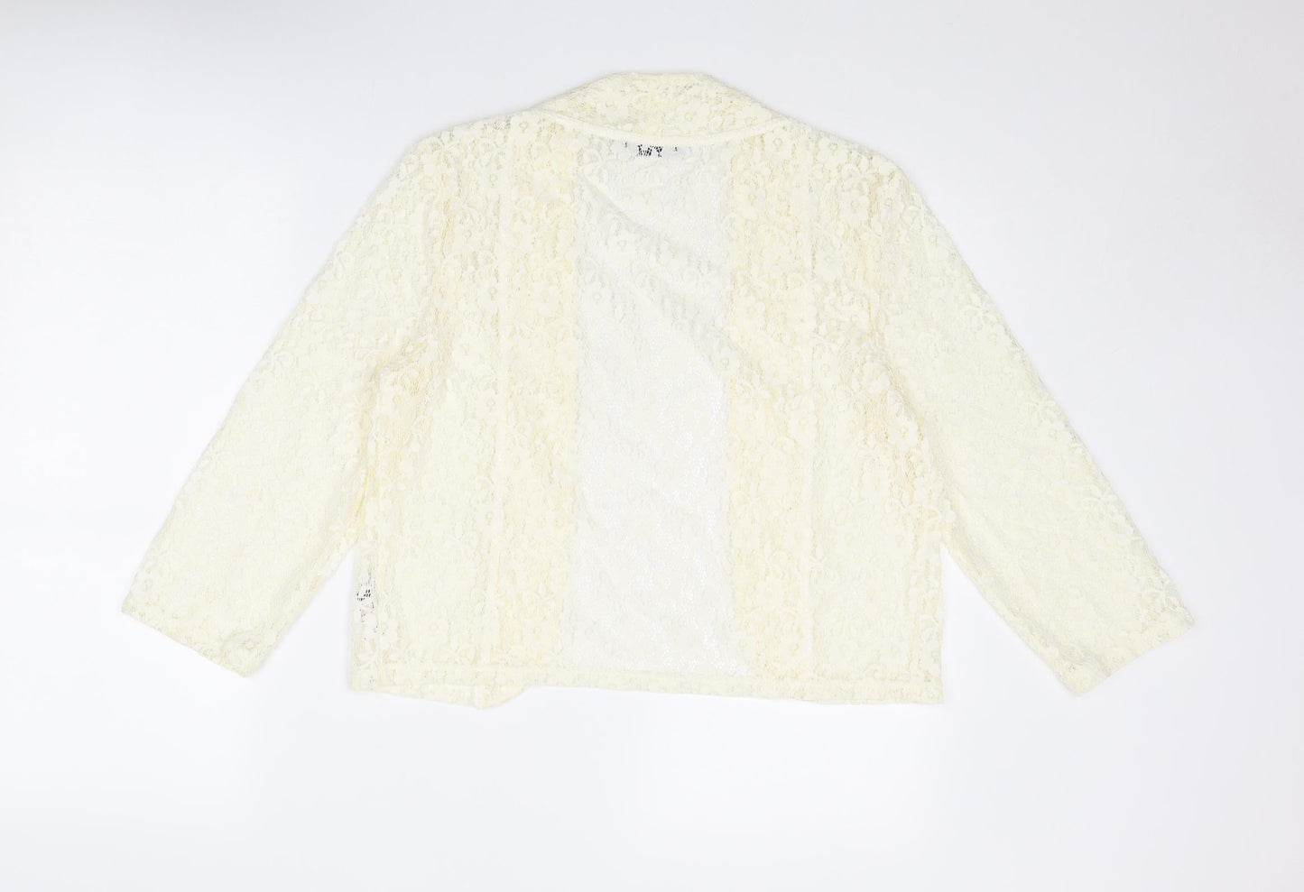 Dunnes Stores Womens Ivory Nylon Kimono Blouse Size 14 V-Neck