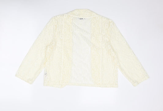 Dunnes Stores Womens Ivory Nylon Kimono Blouse Size 14 V-Neck