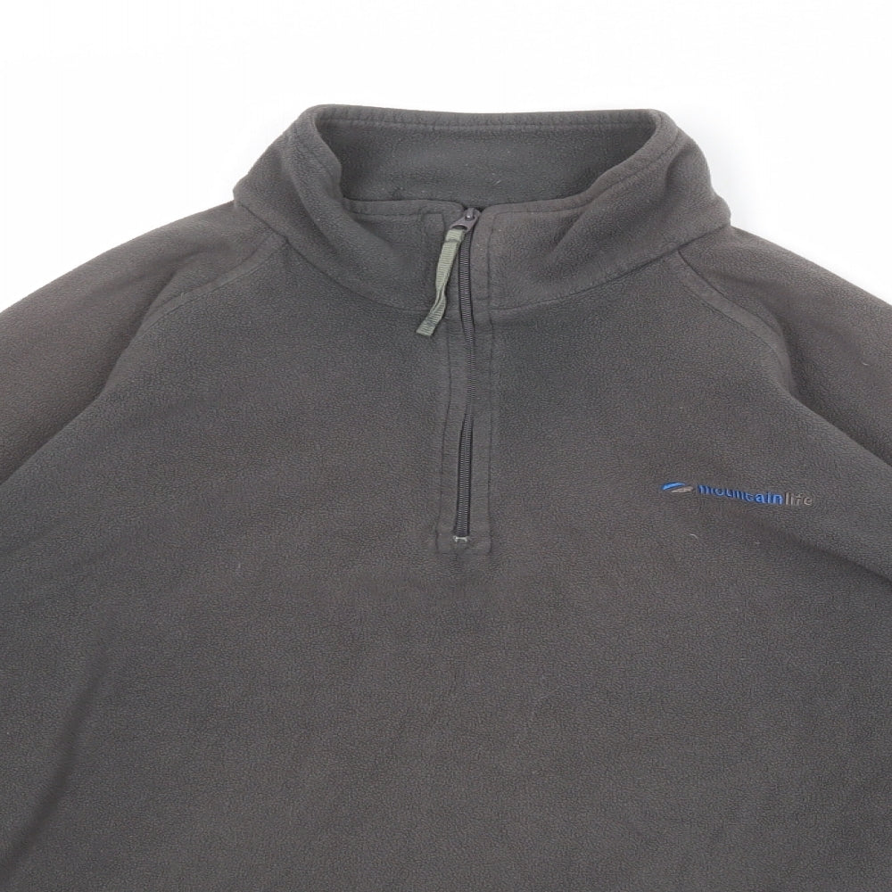 Mountain Life Mens Grey Paisley Polyester Pullover Sweatshirt Size S
