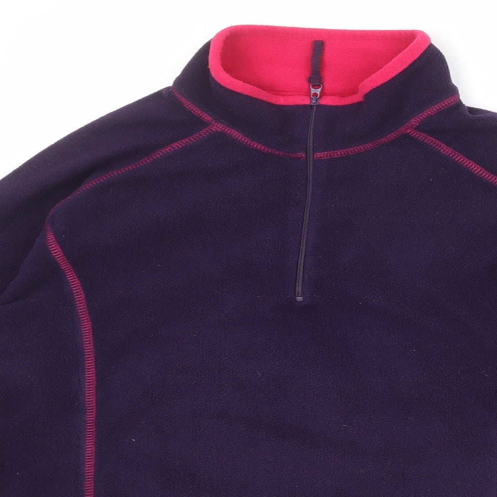 Mountain Life Womens Purple Polyester Pullover Sweatshirt Size 10 Zip