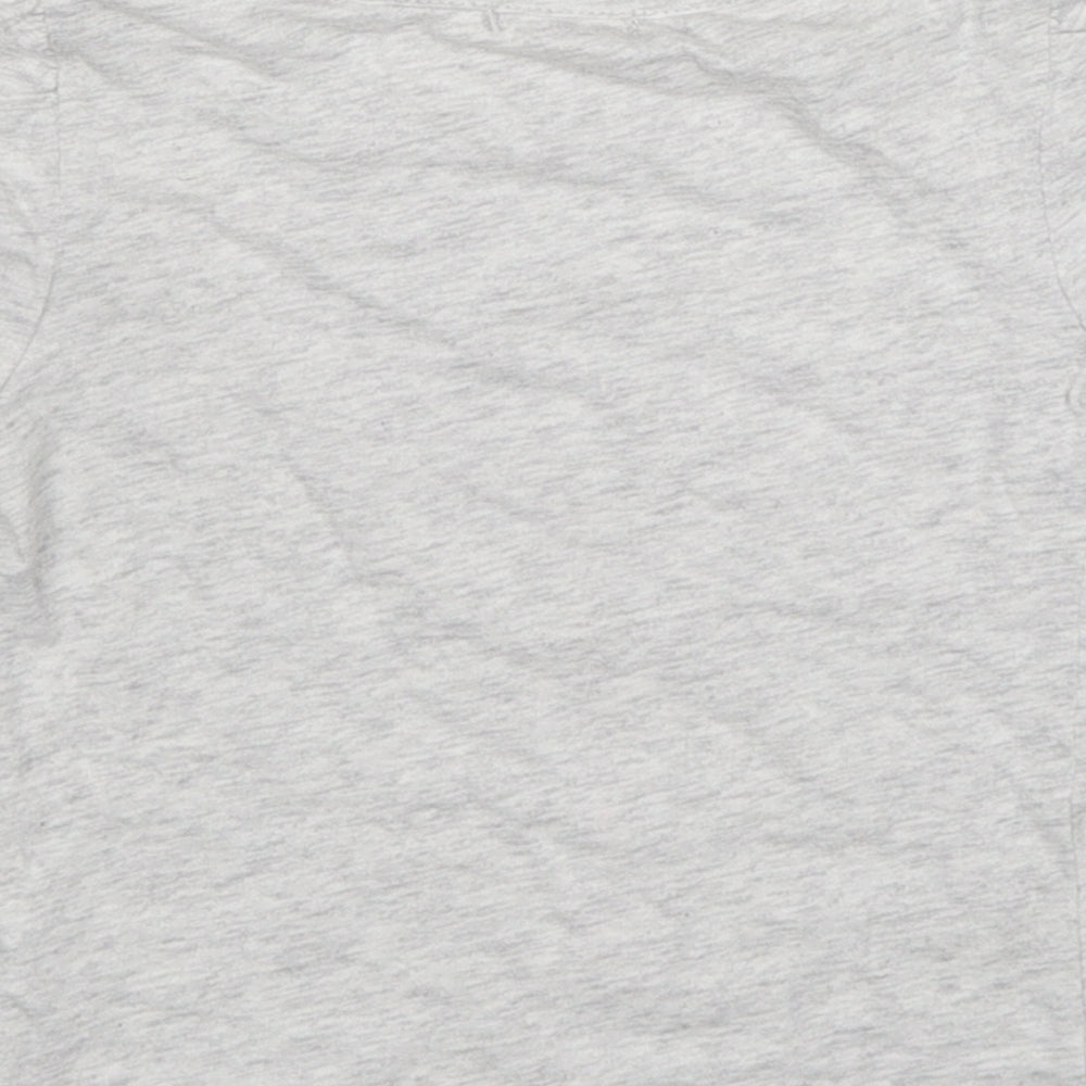 Brand and care label for Billieblush girls’ grey cotton basic t-shirt, size 4, years boat neck pullover