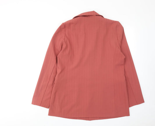 Cerise Blue Womens Pink Polyester Jacket Suit Jacket Size L