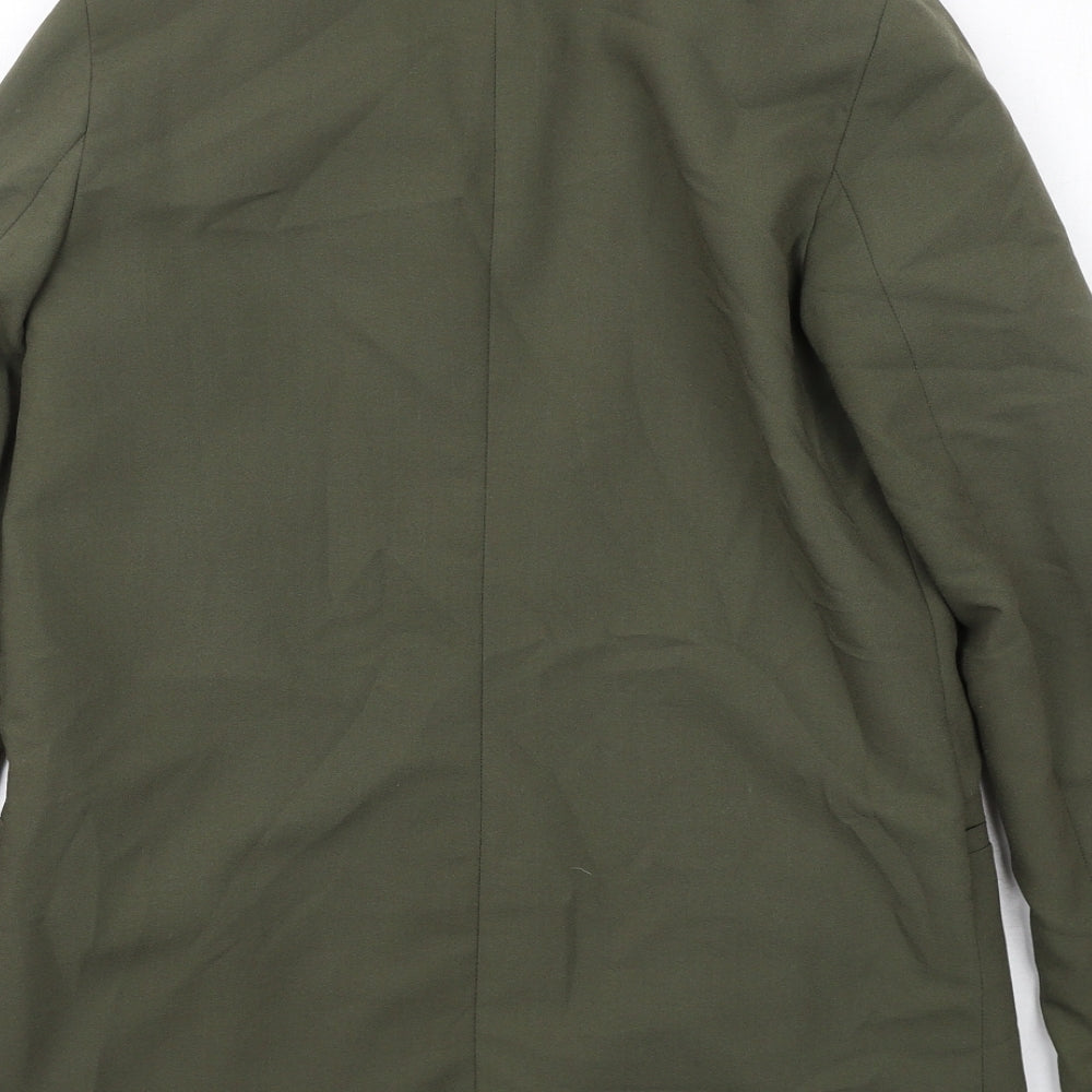 Brand and care label for ASOS women’s green polyester jacket suit jacket, size UK 8, - open style