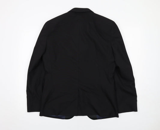 NEXT Mens Black Polyester Tuxedo Suit Jacket Size 40 Regular