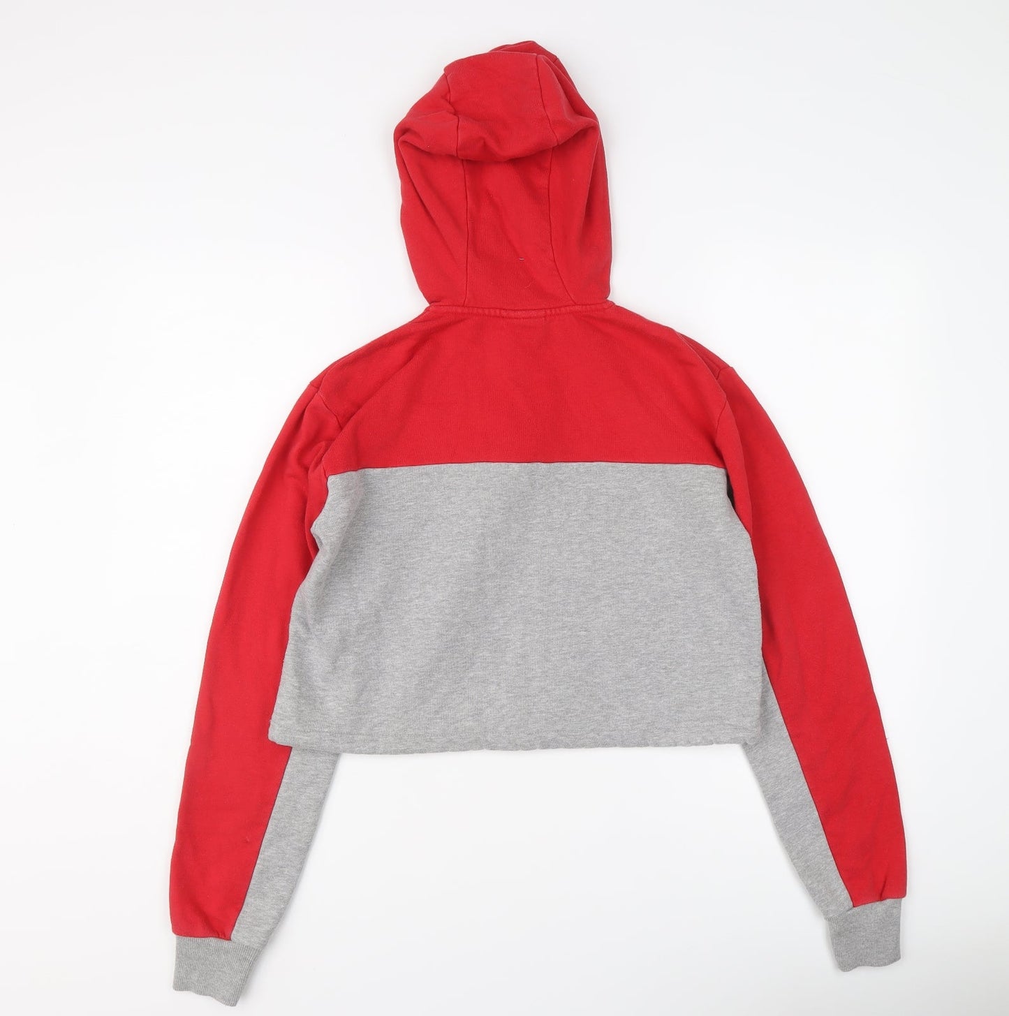 ellesse Womens Grey Colourblock Cotton Pullover Hoodie Size 8 Zip