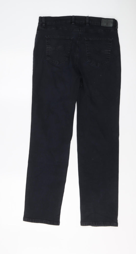 Belmonte Womens Blue Cotton Straight Jeans Size 10 L28 in Slim Button